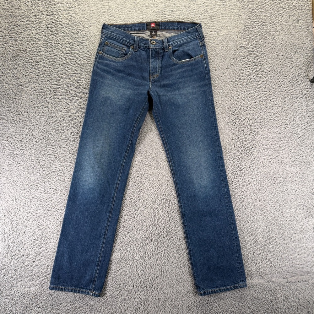 Quiksilver Jeans Womens 28x31 Blue Cotton Denim Straight Faded Travel Workwear